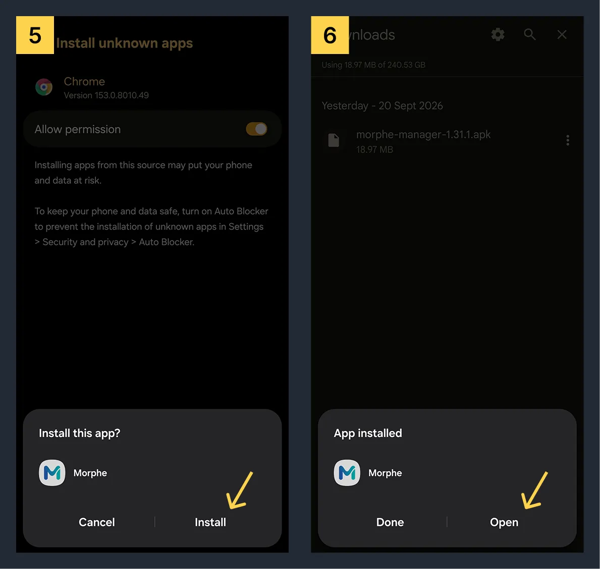 Install Morphe Manager on Android