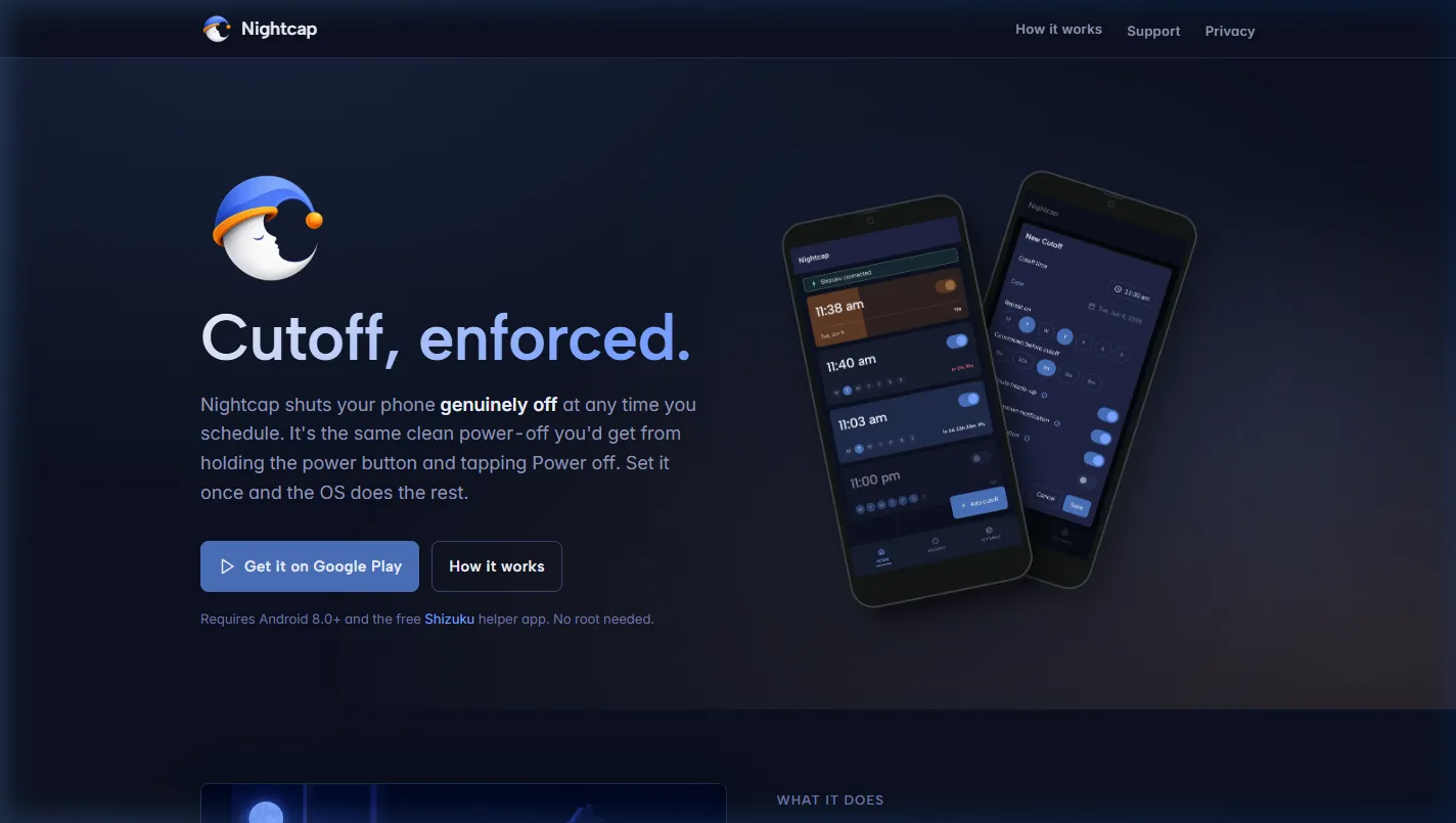 Screenshot of Nightcap