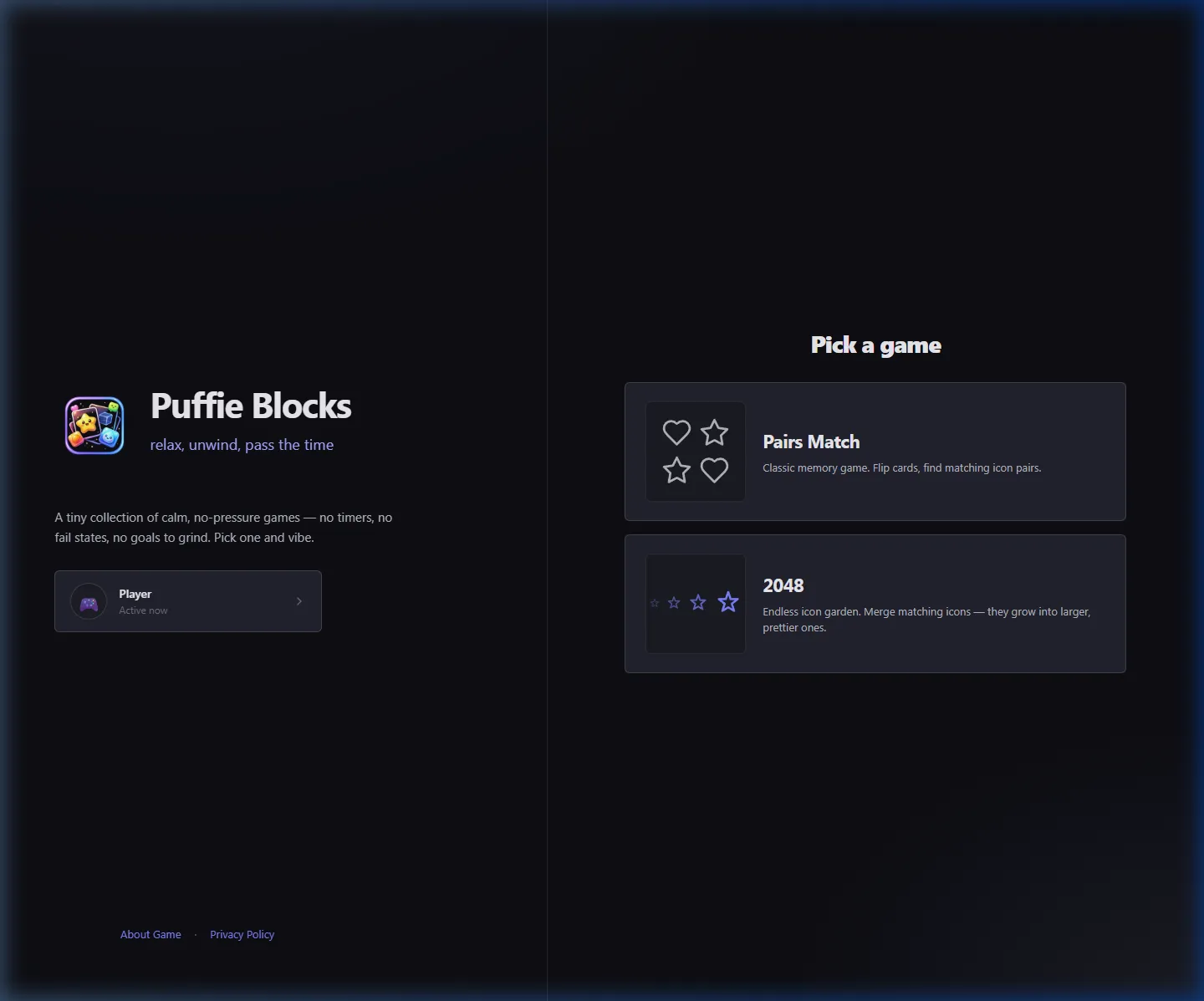 Screenshot of Puffie Blocks