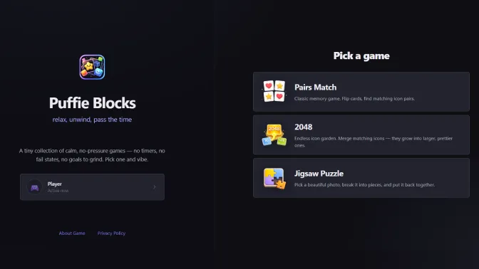 Screenshot of Puffie Blocks